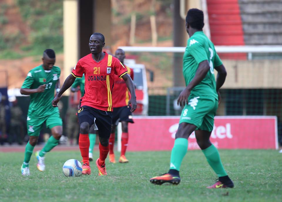 KCCA FC midfielder Muzamir Mutyaba (21) in the friendly against Zambia at Namboole, Mutyaba and four others are part of the Craens' team preparing for the AFCON Finals