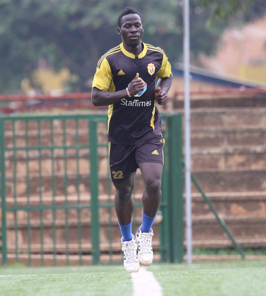 Hassan Wasswa Dazo trains at the artificial turf of the Philip Omondi Stadium on Monday afternoon, Wasswa Dazo is recovering from a meniscal tear in his left knee